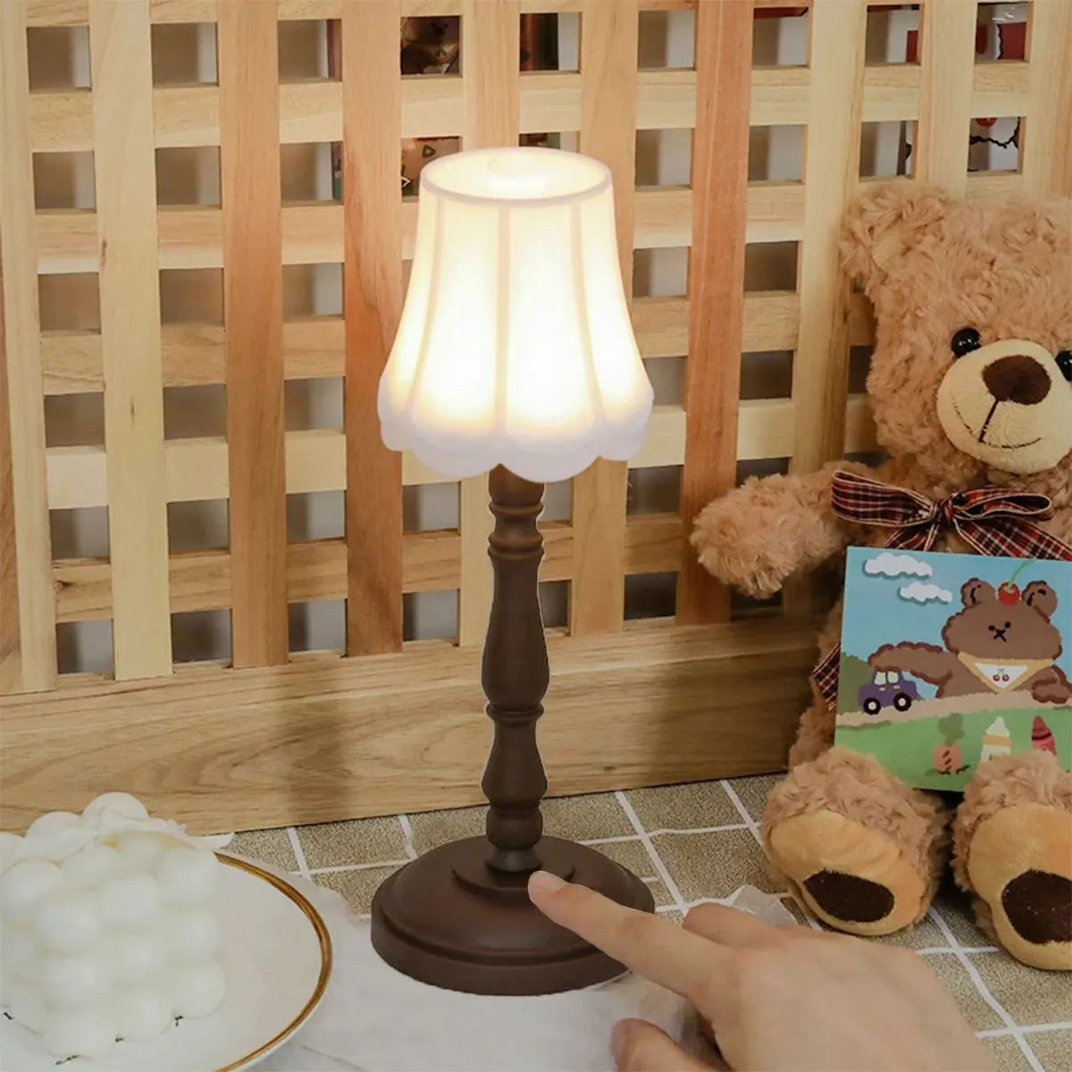 warm bedside lamp
